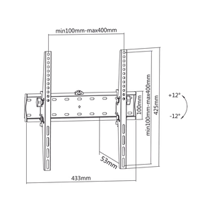 Universalus sieninis laikiklis 32–55" LED televizoriams, vertikalus reguliavimas