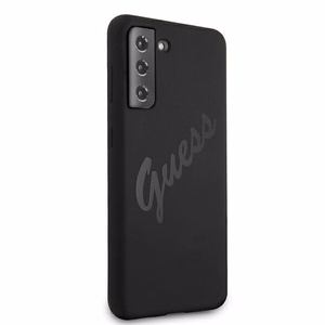 Dėklas telefonui Guess GUHCS21MLSVSBK S21+ G996 juodas/juodas kietasis dėklas Script Vintage
