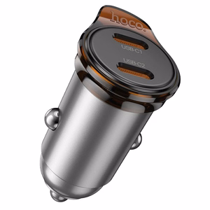 Įkroviklis automobilinis Hoco NZ16B 45W (2xUSB-C) juodas