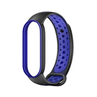 Beline dirželis Design Mi Band 7/6/5 juodas-mėlynas /juodas-mėlynas