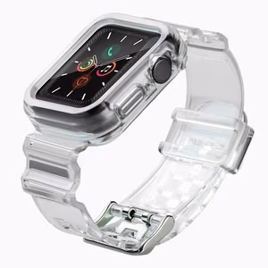 Силиконовый ремешок-браслет с чехлом и подсветкой для Apple Watch 40mm - чёрный