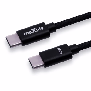 Maxlife MXUC-12 laidas USB-C - USB-C 1,0 m 60W juodas