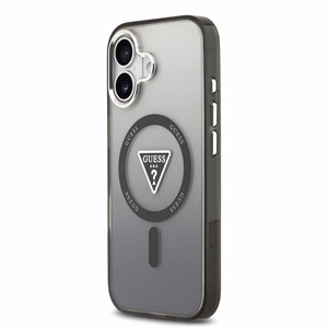 GUESS dėklas telefonui IPHONE 17, suderinamas su MagSafe GUHMP17SHGTMLCGK (IML gradientas su trikampiu logotipu) juodas