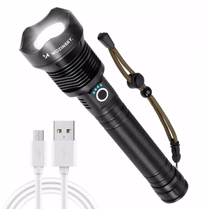 Wozinsky WLT-20W tactical flashlight 20 W 2000 lm CREE diodes IP65 with adjustable beam - black