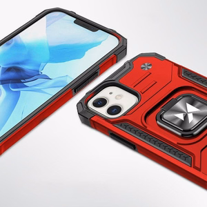 Wozinsky Ring Armor iPhone 14 Plus dėklas telefonui su magnetiniu laikikliu ir žiedu, raudonos spalvos