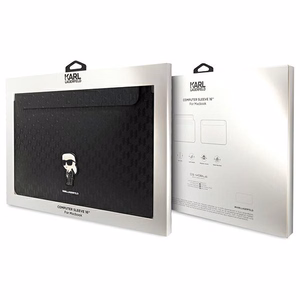 Karl Lagerfeld Saffiano Monograma Ikonik dėklas 16" nešiojamam kompiuteriui - juodas