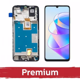 LCD ekranas suderinamas su Huawei Honor X7a (4G) juodas su rėmeliu OEM