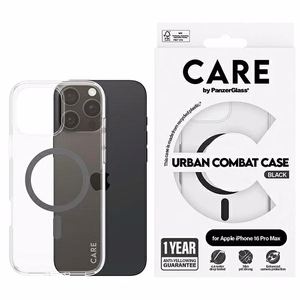 CARE by PanzerGlass Flagmano dėklas telefonui iPhone 16 Pro Max 6.9" juodas/juodas Magnetinis 1348
