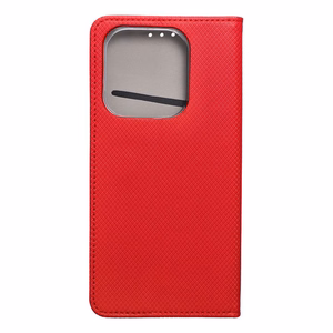 SMART CASE knygos tipo dėklas telefonui XIAOMI Redmi Note 14 4G (GLOBAL - 163,25mm x 76,55mm x 8,16mm) raudonas