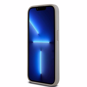 DKNY Odinis mono juosta ir metalinis logotipas dėklas telefonui iPhone 15 Pro Max - smėlio