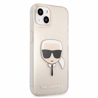 KARL LAGERFELD KLHCP13SKHTUGLGO IPHONE 13 MINI 5.4 "auksinis/auksinis dėklas GLITTER KARL`S HEAD