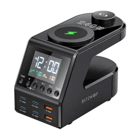 Blitzwolf BW-FW10 žadintuvas su įkrovikliu 2xUSB-A, 4xUSB-C, 240W