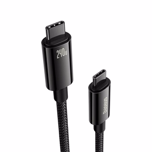 USB kabelis Baseus Tungsten 240W USB-C to USB-C 1.0m juodas CAWJ040001