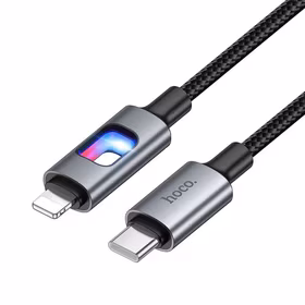 LED Cable USB C to Lightning Hoco PD 27W 1,2 m U144 black