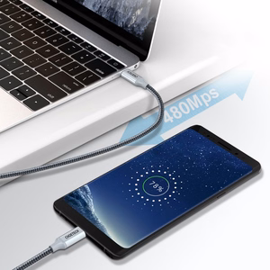 Choetech XCC-1002-GY USB-C - USB-C PD QC kabelis 100W 5A 480Mb/s 1.8 m, pilkas