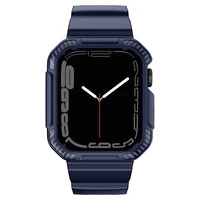 Kingxbar CYF106 2in1 šarvuotas dėklas Apple Watch SE, 9, 8, 7, 6, 5, 4, 3, 2, 1 (41, 40, 38 mm) su dirželiu mėlynas