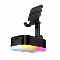 "Borofone" nešiojamasis "Bluetooth" garsiakalbis BR200 Marea 3 in 1 su laikikliu ir 1500 mAh maitinimo banku, juodas