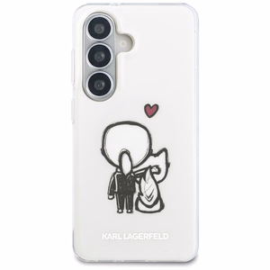 Karl Lagerfeld dėklas IML Karl ir Choupette MagSafe skirtas Samsung Galaxy S26 skaidrus