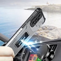 Kristalinis žiedinis dėklas su stovu tvirtas apsauginis dangtelis Samsung Galaxy A72 4G žalias