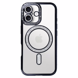 Dėklas telefonui Bling Magnētinis skirtas Iphone 17 juodas