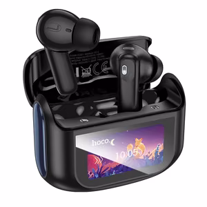 HOCO belaidės ausinės bluetooth su lietimui jautriu ekranu TWS ANC + ENC EQ21 vidurnakčio juodos