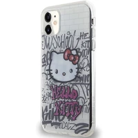 Hello Kitty IML Kitty ant plytų grafiti dėklas iPhone 11 / Xr - balta