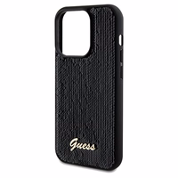 Guess Sequin Script Metal dėklas telefonui iPhone 14 Pro Max – juodas