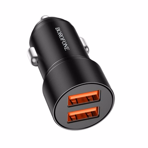 Automobilinis įkroviklis Borofone BZ19B 2xUSB-A QC3.0 36W juodas