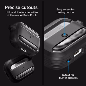 Spigen Rugged Armor dėklas Apple AirPods Pro 1 / 2 - matinė juoda