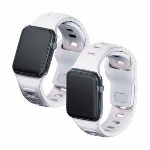 38/40/41/42 mm White (small) - 3mk Silicone Watch Strap for Apple