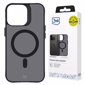 3mk dūminis magnetinis dėklas telefonui su MagSafe iPhone 15 Pro Max - pusiau skaidrus