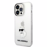 Karl Lagerfeld Ikonik Choupette dėklas telefonui iPhone 14 Pro - permatomas