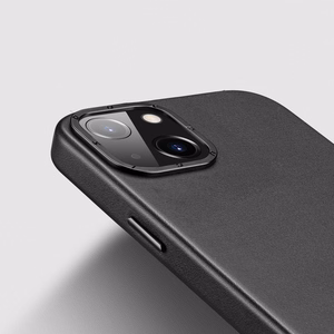 Dux Ducis Grit odinis dėklas iPhone 14 Plus Elegantiškas dirbtinės odos dėklas (MagSafe suderinamas) Juodas
