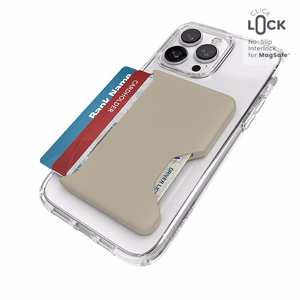 Speck ClickLock magnetinė piniginė, skirta MagSafe, „Pale Oak / Dark Umber“ spalvos