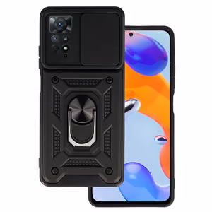 Slide Camera Armor dėklas Xiaomi Redmi Note 11 Pro / Note 11 Pro 5G juodas