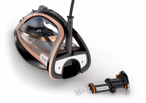 Tefal Ultimate Pure FV9845 – 3200 W steam iron with Durilium AirGlide Autoclean soleplate, black/copper