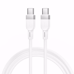 Laidas USB C į USB C Hoco 3A 60W silikoninis 1 m X109 baltas