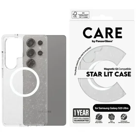 CARE by PanzerGlass Flagship Urban Combat StarLight Baltas QI dėklas Samsung Galaxy S25 Ultra - Permatomas