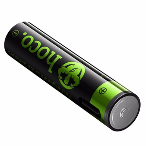 Įkraunama baterija R3 (AAA) 320 mAh su USB C + laidas USB A į 2 x USB C 2 vnt. Hoco JA4 juoda