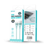 BWOO Kabelis USB - USB-C 1m 3A Minimalistinis silikonas baltas X280C