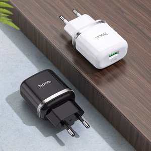 Telefono įkroviklis Hoco USB A QC3.0 3A 18W N3 juodas