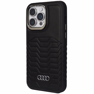 Audi sintetinės odos dėklas MagSafe iPhone 14 Pro Max - juodas