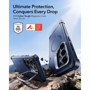 "ESR Cyber Tough Kickstand MagSafe" dėklas "Samsung Galaxy S26 Ultra" - tamsiai mėlynas