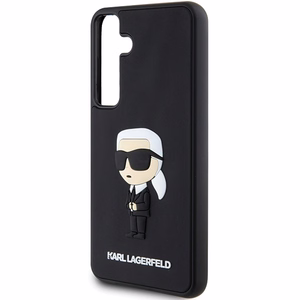 Karl Lagerfeld 3D Guminis Ikonik dėklas telefonui Samsung Galaxy S24+ - juodas