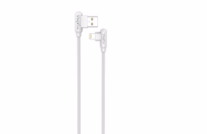 Laidas MX CORNER greito įkrovimo Lightning 2.4A/1M, baltas kampinis