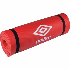 Umbro fitneso ir jogos kilimėlis su nešimo dirželiu, 190 × 58 cm, raudonas