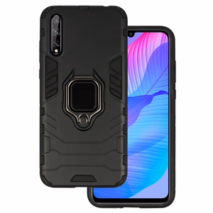 Žiedinis šarvuotas dėklas Huawei P Smart S Juodas