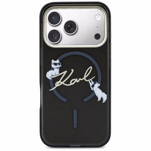 Karl Lagerfeld IML Choupettes Karl Script Logo MagSafe Dėklas for iPhone 17 Pro Max - juodas