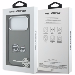 Karl Lagerfeld IML Karl & Choupette Peekaboo Logo MagSafe Dėklas for iPhone 17 Pro - juodas