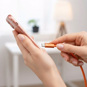 Laidas USB C į USB C Forcell F-Energy QC4.0 PD 5A 100W Cafule Flat 1,2 m CCFN23 oranžinis